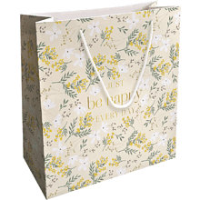 Пакет бумажный подарочный "Fleurs. Мимоза", 32х32х12 см, разноцветный