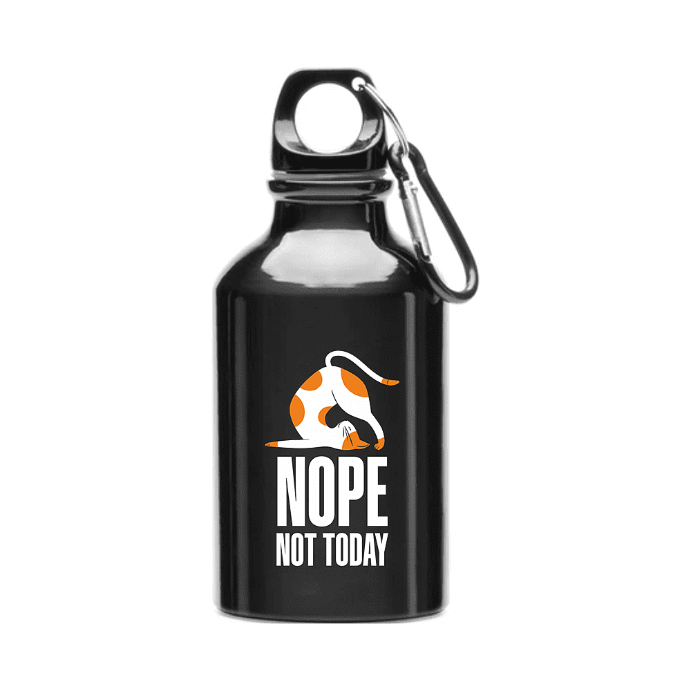 Алюминиевая бутылка "Nope not today", черный