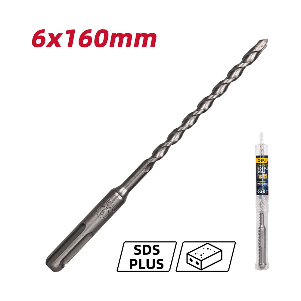 Бур по бетону Deli YS EDH-Y06160, 6 x 160 мм, SDS-PLUS - 3 Бур по бетону Deli YS EDH-Y06160, 6 x 160 мм, SDS-PLUS - 3