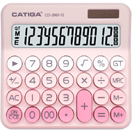 Калькулятор настольный CD-2861-12 Catiga, 12-разрядный, пластик, розовый