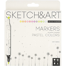 Набор двусторонних маркеров для скетчинга "Sketch&Art. Пастель", 12 цветов