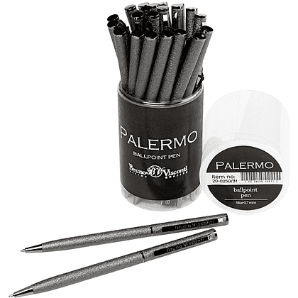 Ручка шариковая автоматическая "Palermo", 0,7 мм, вороненая сталь, стерж. синий - 3