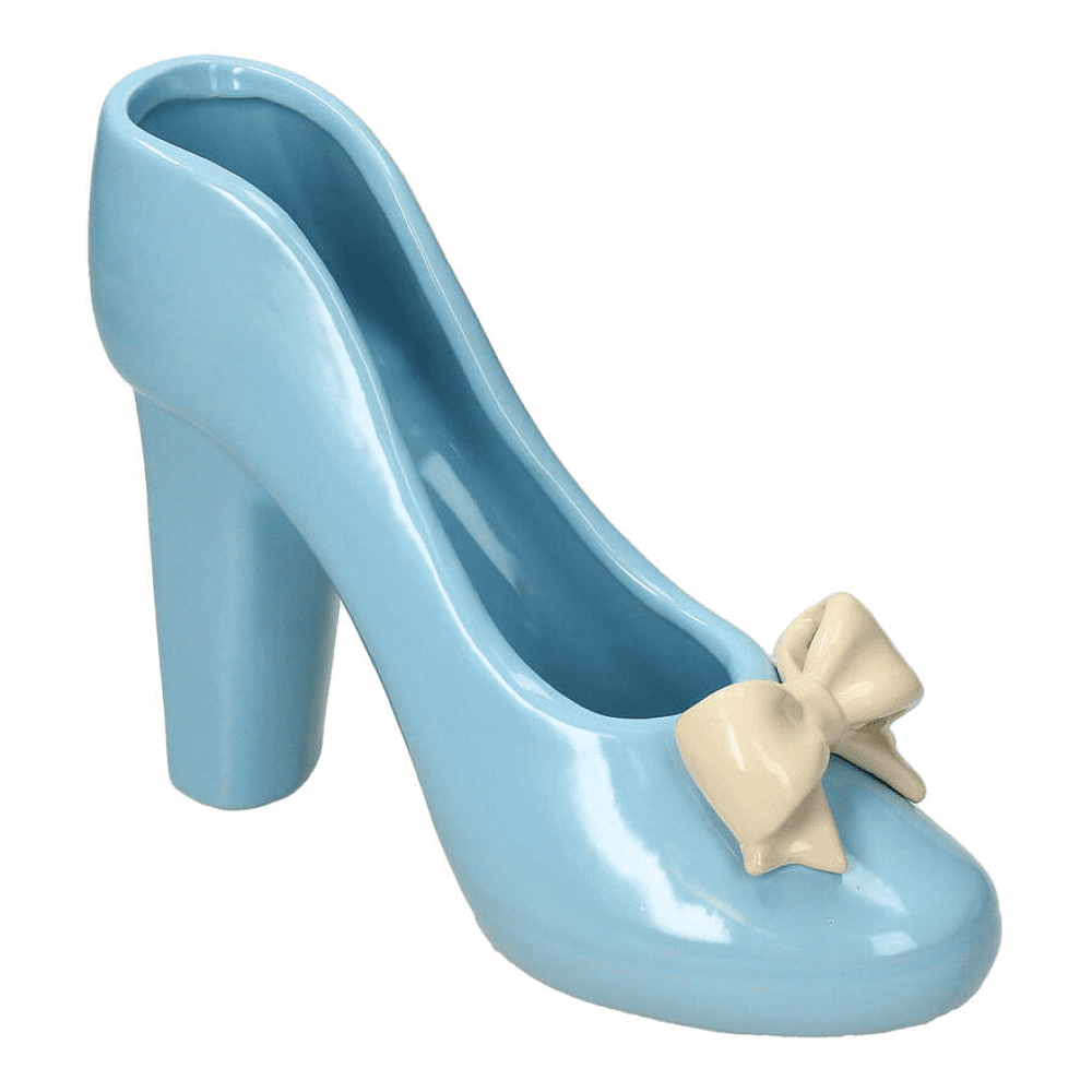 Кашпо "Shoe", фаянс, голубой, белый