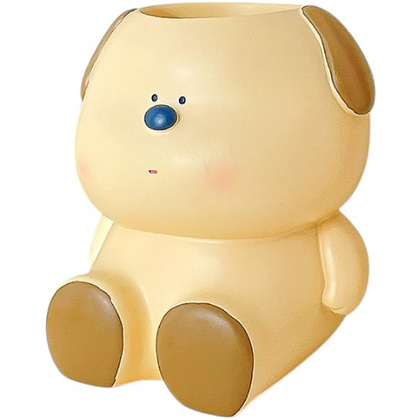 Подставка для канцелярских мелочей "Desk friend dog", пластик, бежевый