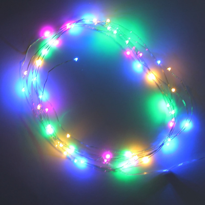 Гирлянда электрическая LED "Нить" с насадками "Роса", 5 м, мультиколор - 4