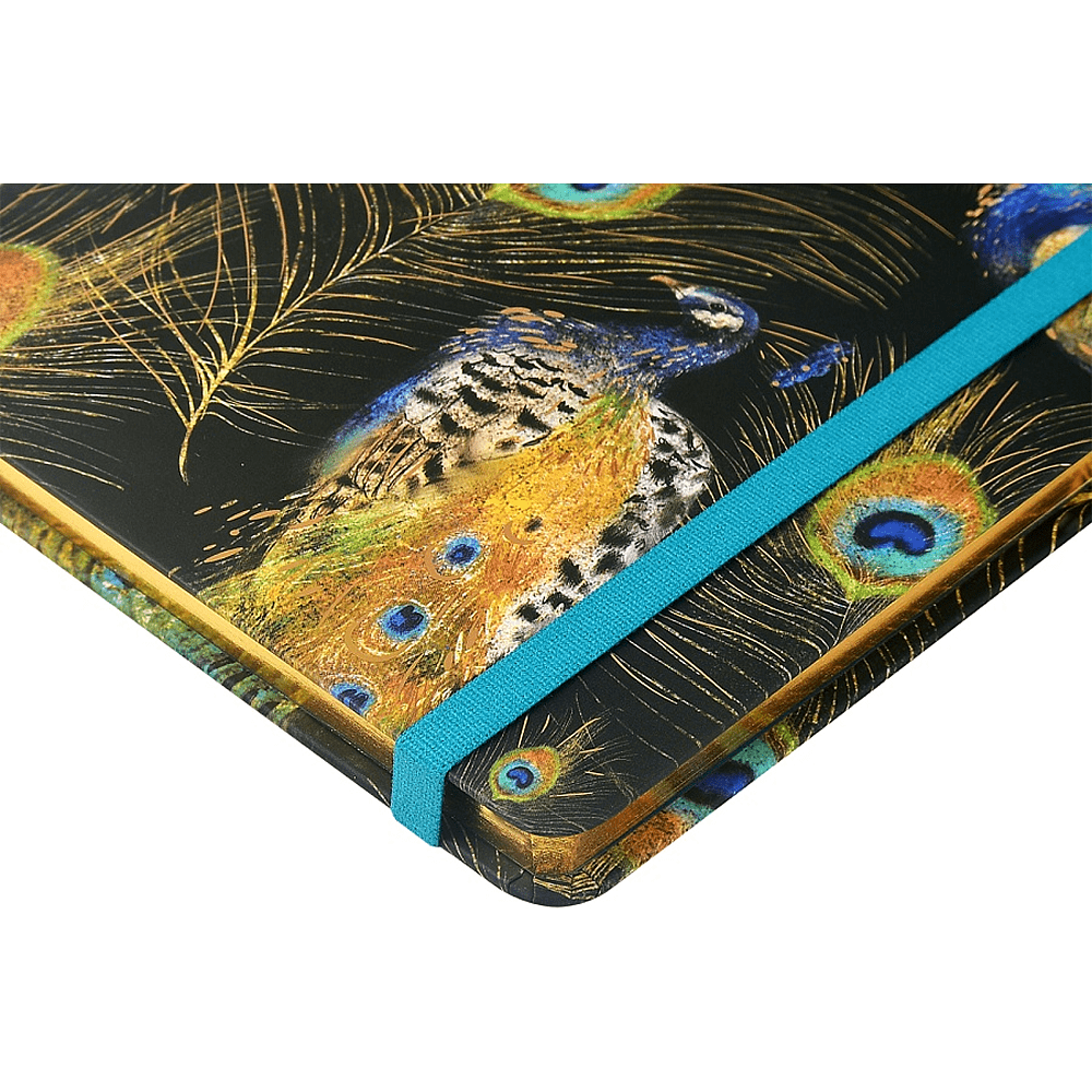 Еженедельник недатированный "Fauna. Павлины", А5, 144 страниц, линованный, черный, зеленый - 3