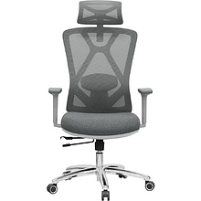 Кресло для руководителя EVOLUTION "EXO F1", ткань, сетка, алюминий, серый