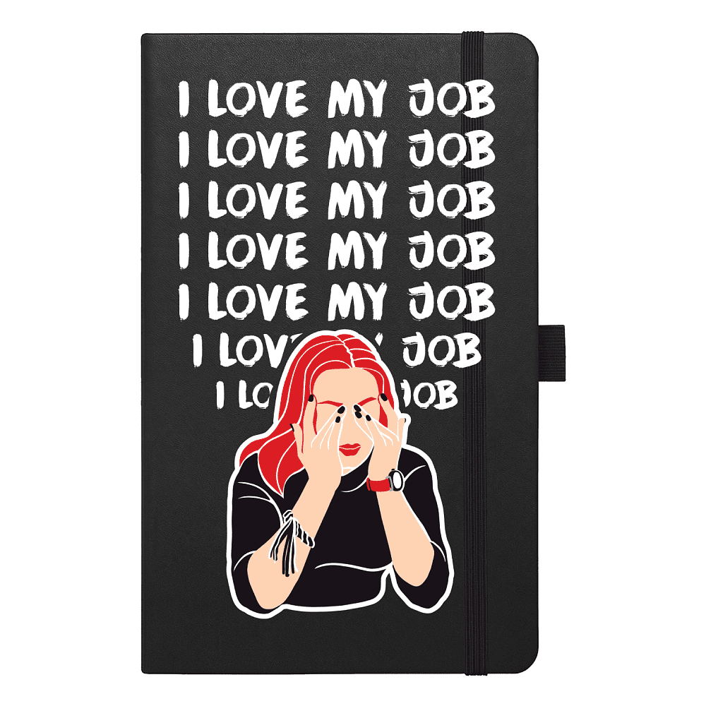 Скетчбук "I love my job", 13х21 см, 140 г/м2, 80 листов, черный