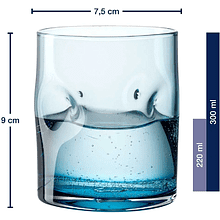 Стакан стеклянный "Vesuvio", 300 мл, прозрачный синий