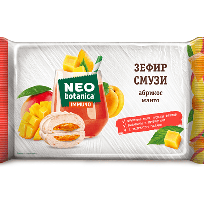 Зефир с желейной начинкой СМУЗИ "Neo-botanica IMMUNO", со вкусом абрикос-манго, 280 г - 2