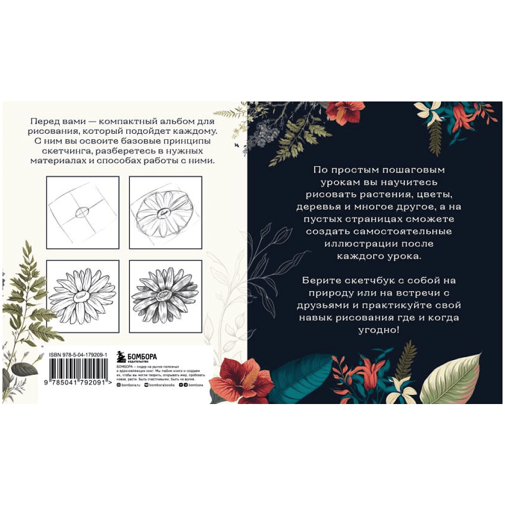 Книга "Скетчбук по ботанической иллюстрации. Простые пошаговые уроки по рисованию цветов и растений", Николаева А. - 2