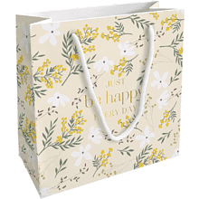Пакет бумажный подарочный "Fleurs. Мимоза", 20х20х8 см, разноцветный
