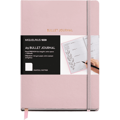 Блокнот "Bullet Journal", А5, 96 листов, в точку, розовый