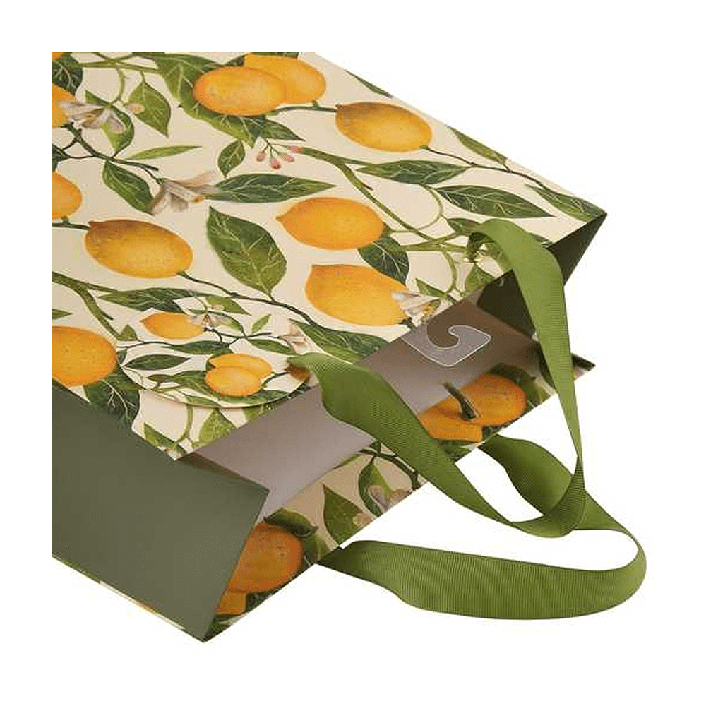 Пакет бумажный подарочный "Flora. Лимоны", 26x32,4x13 см, желтый - 2