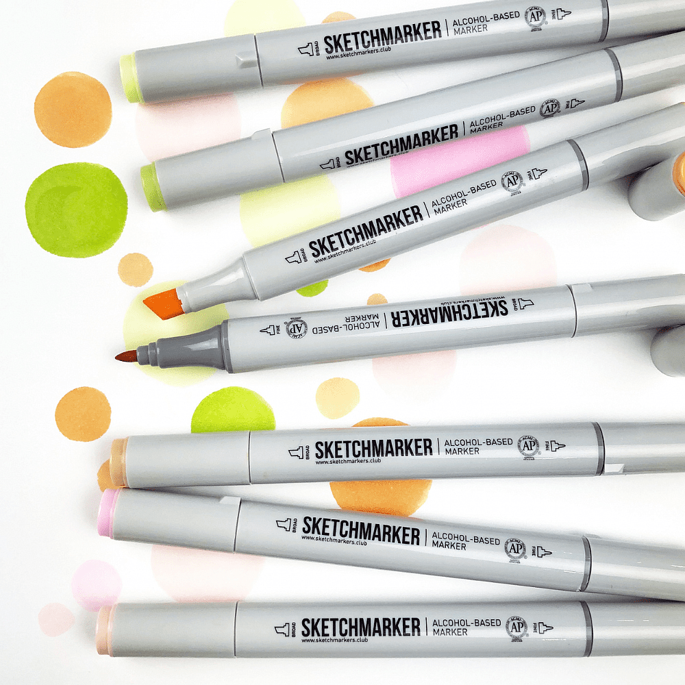 Маркер перманентный двусторонний "Sketchmarker", O52 забавный апельсин - 3