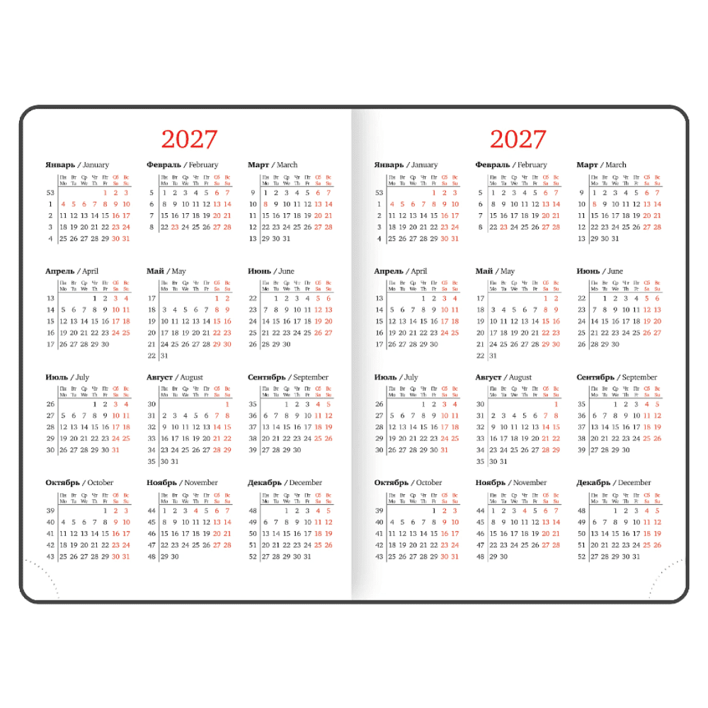 Еженедельник датированный "Party" на 2027 год, А5, 128 странниц, черный - 6