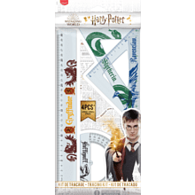 Набор чертежный "Harry Potter": линейка 30 см, треугольник 45 и 60 гр, транспортир 180 гр, пластик