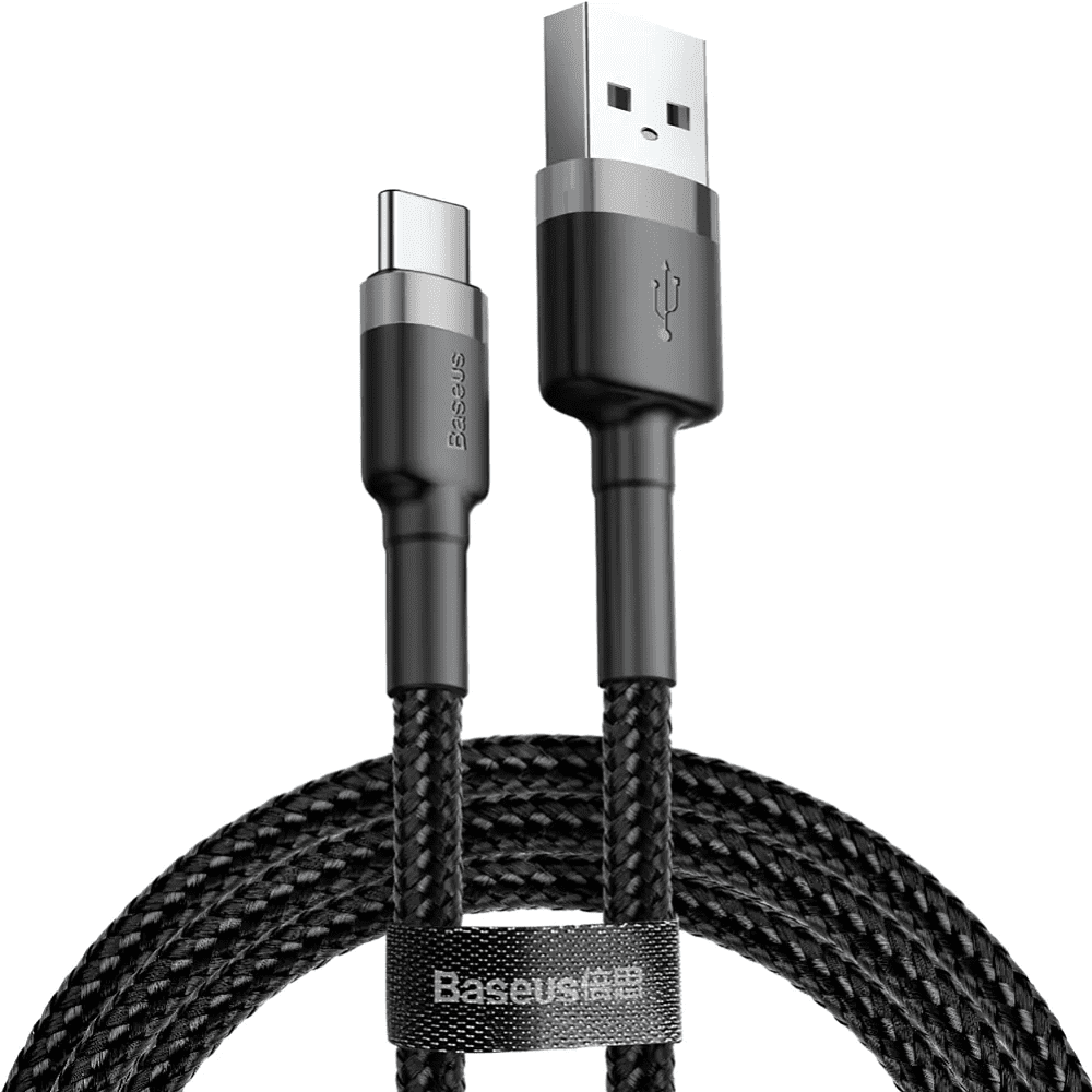 Кабель Baseus CATKLF-CG1, USB to Type-C, 2 м, Gray+Black
