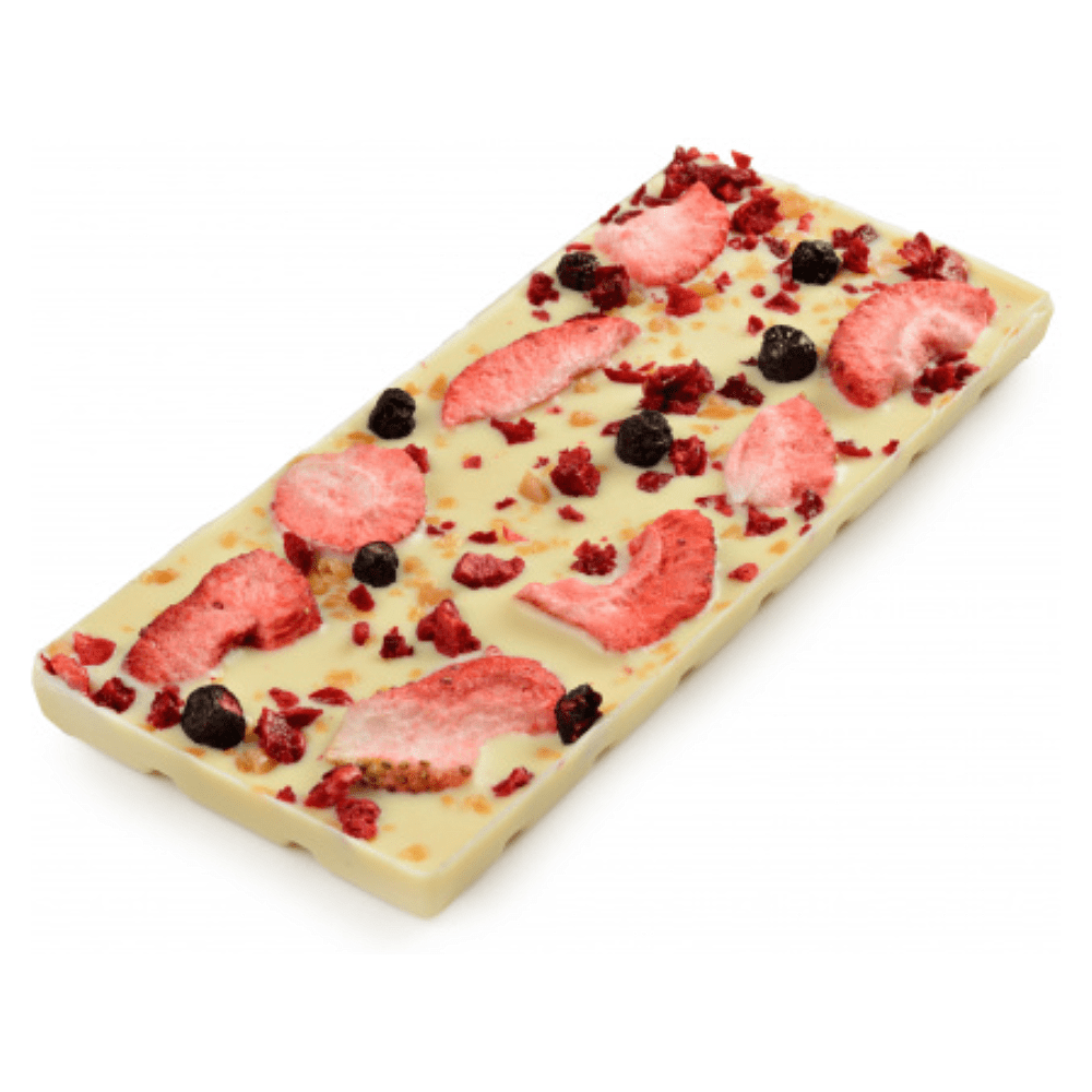 Шоколад белый с украшением "Клубника, вишня, карамель", 80 гр - 3