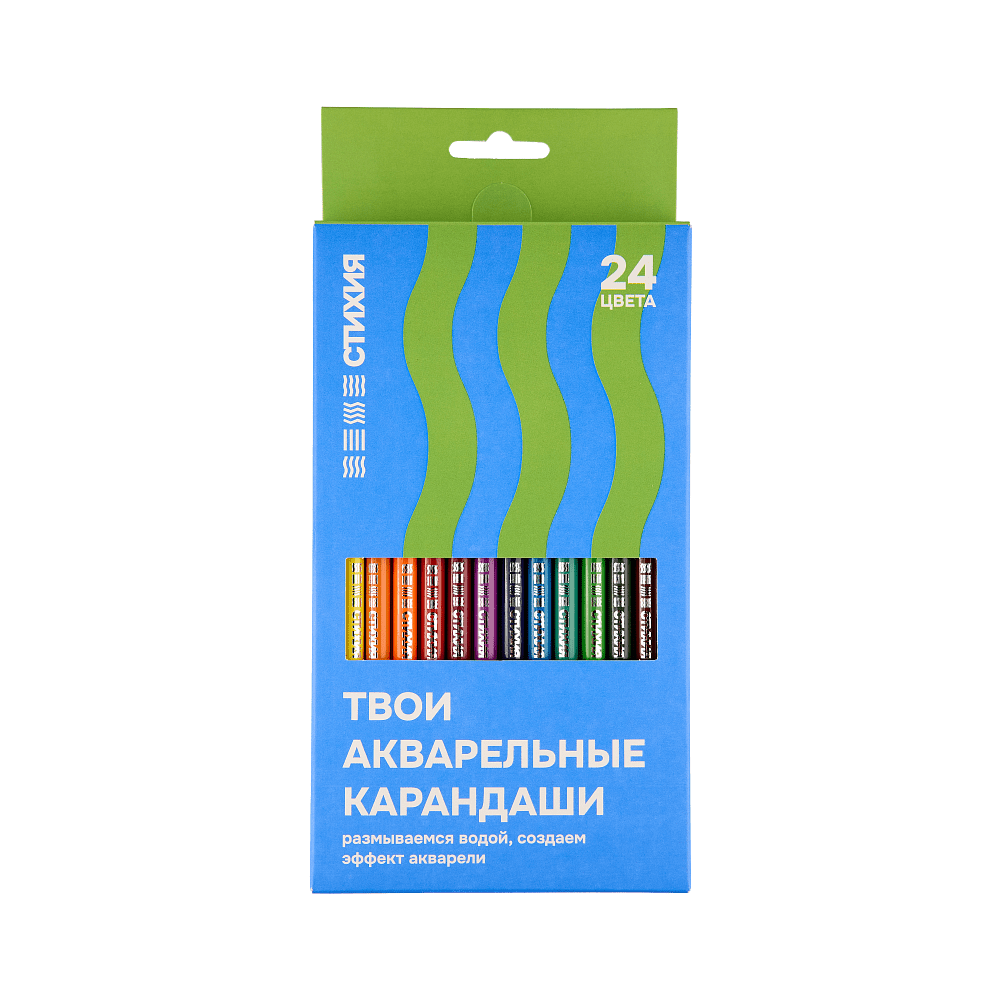Набор акварельных карандашей "Стихия", 24 цвета