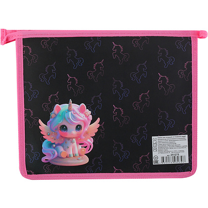 Папка для тетрадей "Unicorn angel", черный, розовый - 2