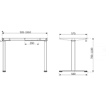 Каркас стола с электроприводом двухмоторный Waltz IR30, Fit Focus Space Dual, черный 