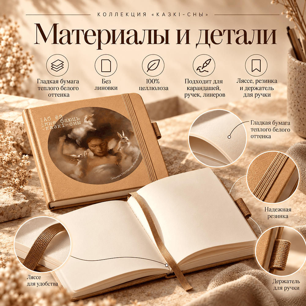 Скетчбук  «Вечеринка»,  Эльмира Мухтарова, 12х12 см, 140 г/м2, 80 листов, капучино - 2