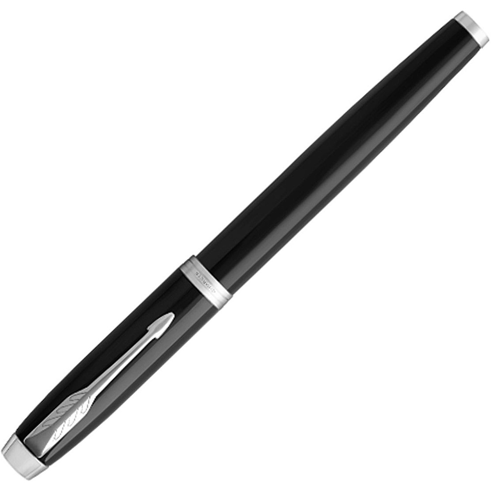 Ручка перьевая "Parker IM Black Lacquer CT", F, черный, серебристый, патрон синий - 2