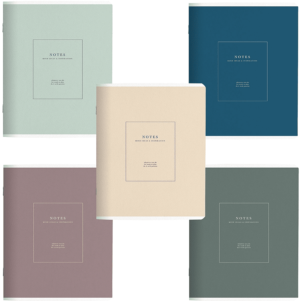 Тетрадь "Notes", A5, 18 листов, линейка, скоба сбоку, ассорти