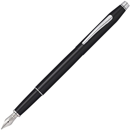 Ручка перьевая "Cross Classic Century Black Lacquer", M, черный, серебристый, патрон черный