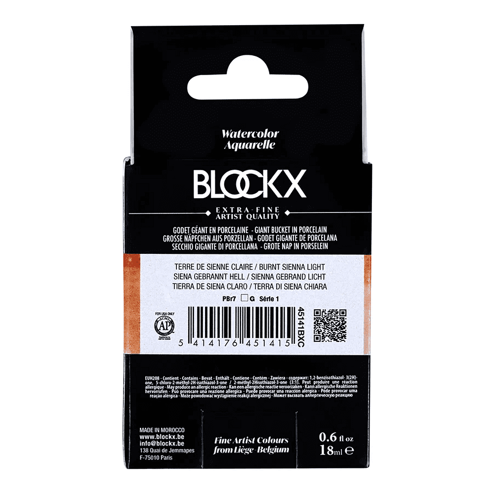 Краски акварельные "Blockx. Giant pan", 141 сиена жженая светлая, 18 мл., кювета - 5