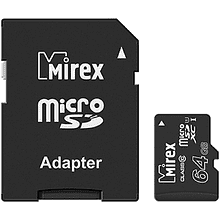 Карта памяти Mirex UHS-I MicroSDXC 64GB V30/A1/C10 (Class 10)