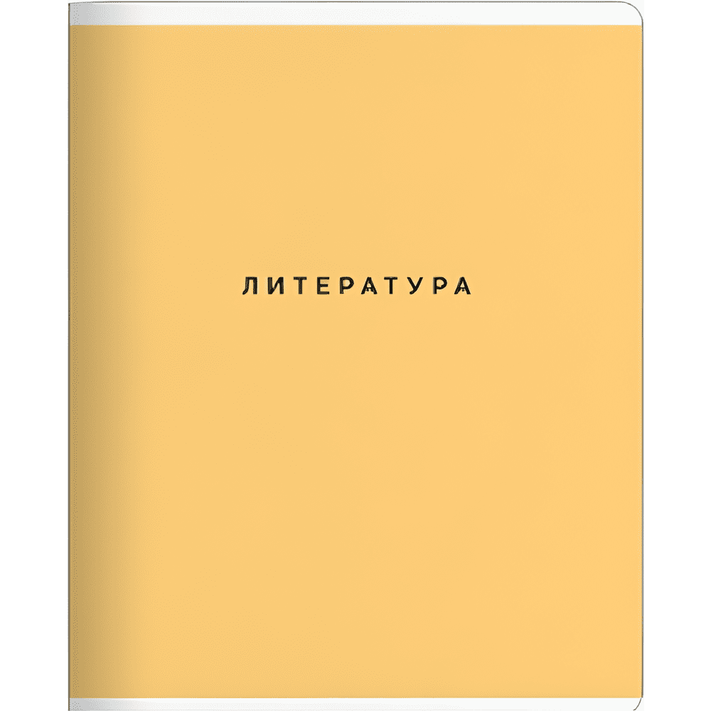 Тетрадь предметная "Block литература", А5, 48 листов, линейка, скоба сбоку, персиковый