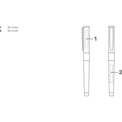 Набор ручек шариковые автоматические + роллер "Image Black Line RB", черный, картонный футляр - 4