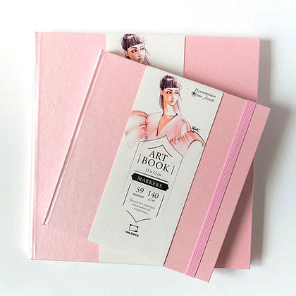 Скетчбук для маркеров "Fashion", 20x20 см, 75 г/м2, 80 листов, розовый - 5