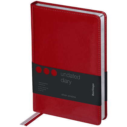 Ежедневник недатированный "Silver Pristine", А5, 320 страниц, красный