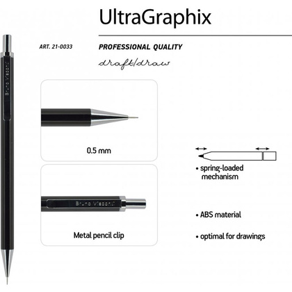 Карандаш автоматический "UltraGraphix", 0.3 мм, с ластиком, ассорти - 4