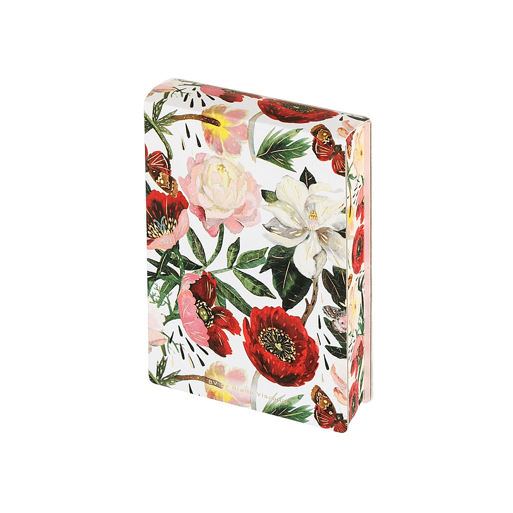 Блокнот "Flora. Пионы", A6, 250 листов, нелинейный, склейка сверху, белый, розовый