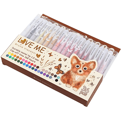 Набор ручек акриловых "Love me", шариковые, 1 мм., 36 штук - 2