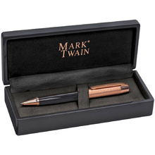 Ручка шариковая автоматическая "Mark Twain 1303403", черный, золотистый, стерж. синий