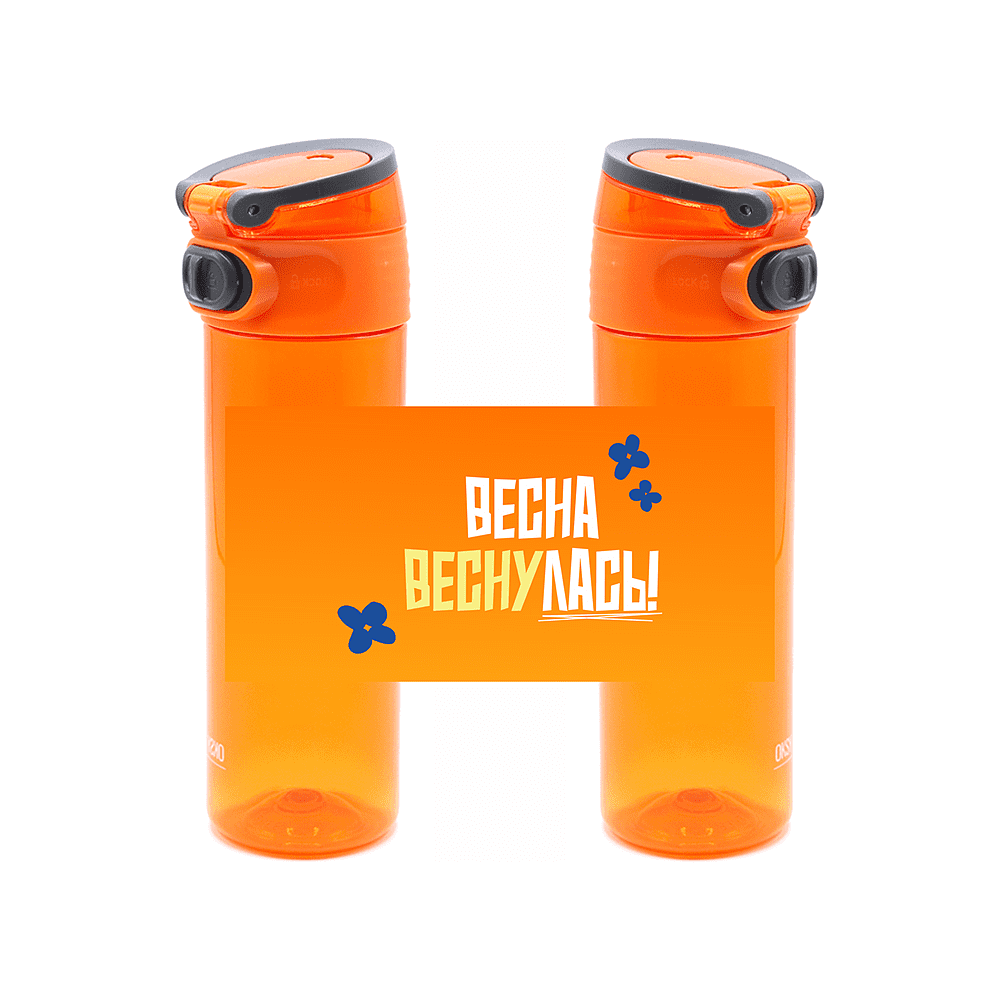 Бутылка для воды "Barro. Весна веснулась", 500 мл., пластик, оранжевый