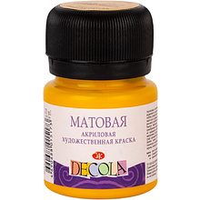 Краска акриловая матовая "Декола", 220 желтая средняя, 20 мл., банка