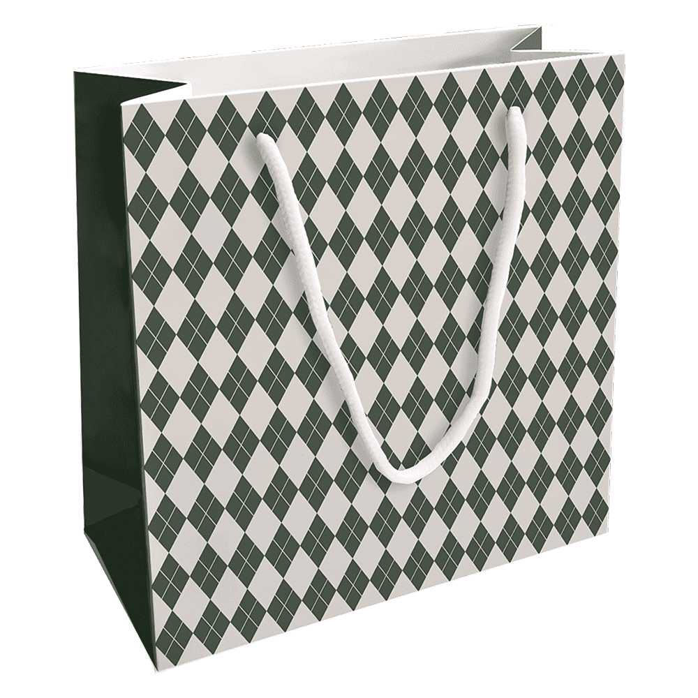 Пакет бумажный подарочный "Cage", 20х20х8 см, зеленый