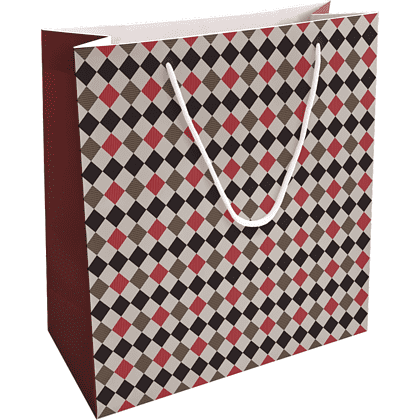 Пакет бумажный подарочный "Cage", 32х32х12 см, красный
