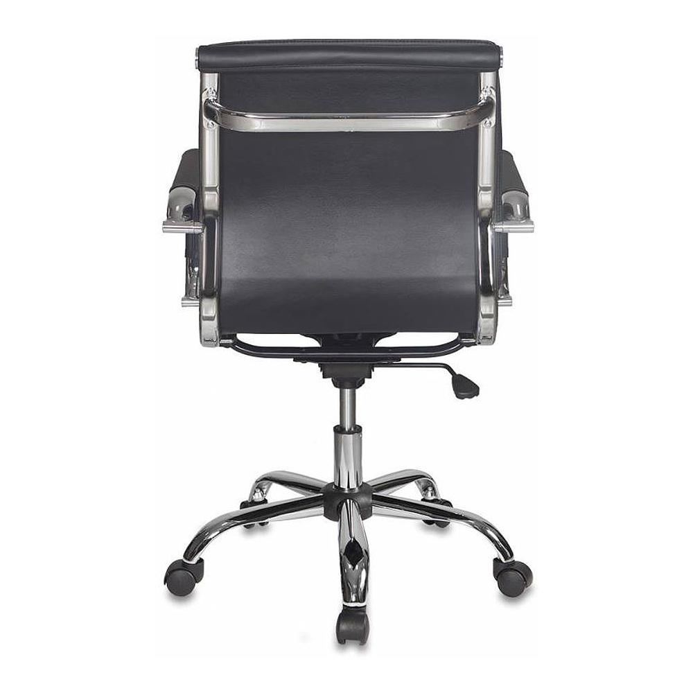 Кресло для руководителя "Бюрократ CH-993" низкая спинка, кожзам, хром, черный - 4