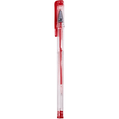 Ручка гелевая "Office Products", 0.5 мм, прозрачный, стерж. красный - 2
