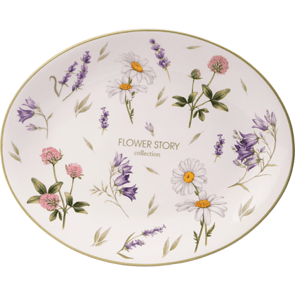 Блюдо керамическое "Flower story", 31.5х25.5 см, белый