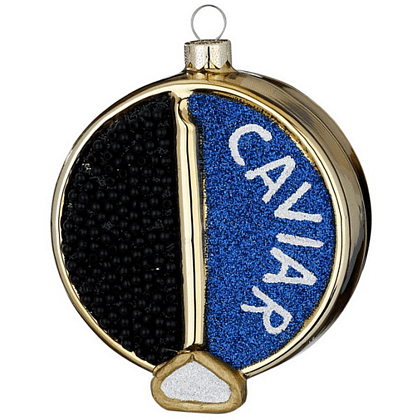 Украшение елочное "Икра черная", 8,5 см, стекло, черный, синий