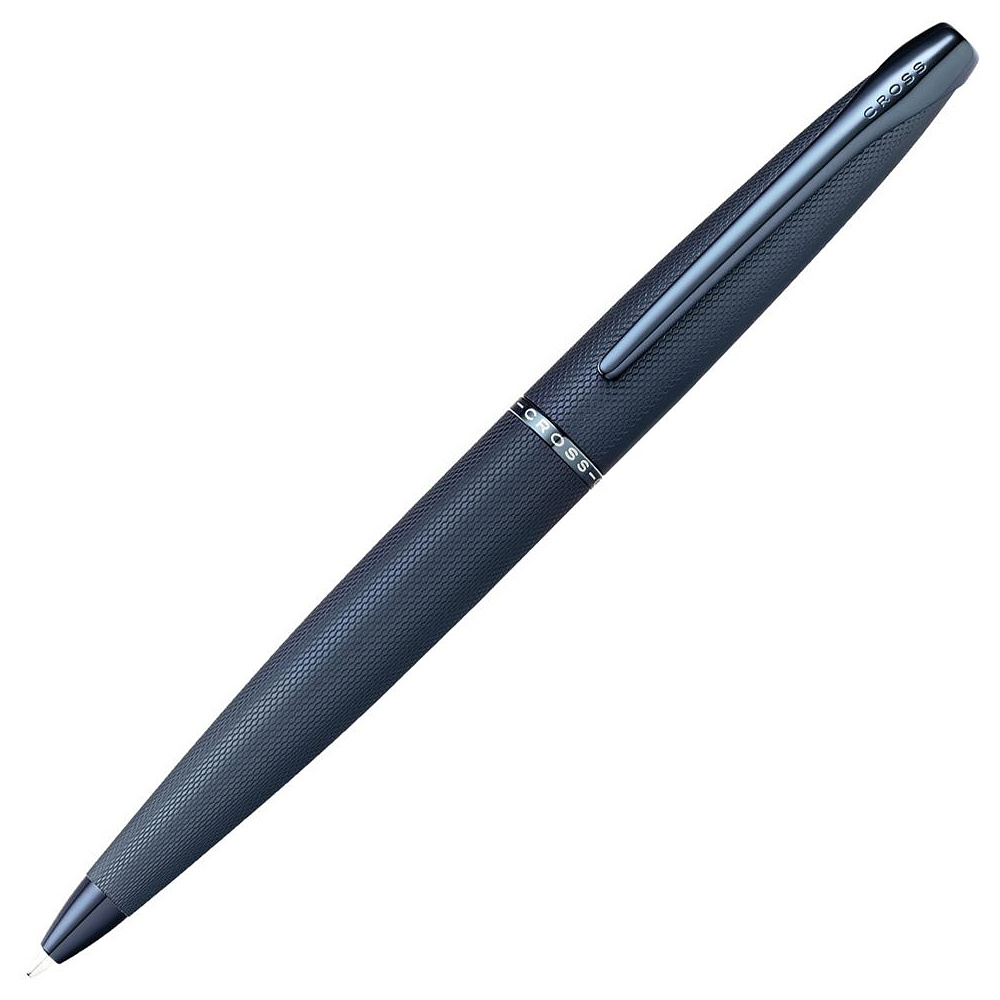 Ручка шариковая автоматическая "Cross ATX Sandblasted Dark Blue", 0.7 мм, темно-синий, стерж. черный