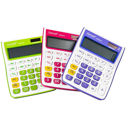 Калькулятор настольный Rebell "SDC-912VL/BL", 12-разрядный, фиолетовый - 4